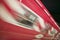 Red motion blur of speeding train at Metro subway train station in Madrid, Spain