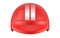 Red motocross racer helmet. Helmet for delivery man