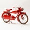 Red Motorcycle Model Set On White Background - Inspired By Melvin Sokolsky And Paul Strand
