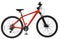 red Mountain bike on the white isolated background