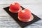 Red mousse heart cakes