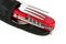 Red multipurpose Swiss army knife