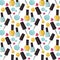 Red nail polish bottle varnish enamel glamour seamless pattern background fashion liquid beauty paint accessory female