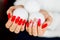 Red nails decorated for your fantastic Christmas