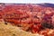 Red Navajo sandstone pinnacles and cliffs
