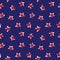 Red Navy Stars brush stroke seamless pattern background