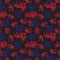 Red Navy Tropical Botanical Leaf Seamless Pattern Background