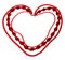 Red necklace in heart shape