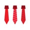 Red necktie accessory fashion on white background