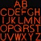 Red neon alphabet