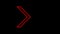Red neon arrows animation. Arrow moving from left to right on black background