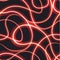 Red neon blurry trail effect at motion on dark background, seamless pattern