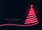 Red neon christmas tree creative design background