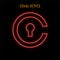 Red neon Civic CVC cryptocurrency symbol