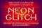 Red neon glitch typeface