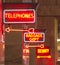 Red Neon Sign Indoor Depot Signage Arrow Points Baggage Phone