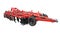 Red new farm cultivator plow for tractors isolated over white