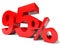 Red ninety five percent off. Discount 95%.