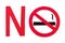 Red no smoking sign, stop tobacco save your life