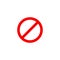 Red no symbol icon. No symbol shape. No symbol print. Stop sign. Ban icon