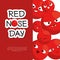 Red nose day with red nose clown faces