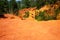 Red ochre cliffs of Roussillon in Valensole