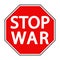 Red octagonal sign stop war