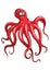 Red octopus animal cartoon character