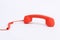 Red off-hook telephone receiver