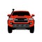 Red off road crossover, vector illustration, front view,  flat