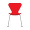 Red office chair vector flat icon front view. Comfortable relaxation sign interior furniture equipment nobody