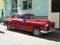 Red old cuban car in Havana