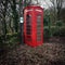 Red old English phone box West Yorkshire north England