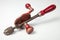 Red old-fashioned hand drill