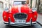 Red oltimer Citroen 2cv6 Special car, front view