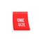 Red one size label like clothes tag