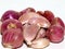 Red onions and garlics for food ingredient on white background