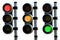 Red, orange and green traffic lights