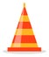 Red and orange road cone flat vector. Sign used to provide safe traffic during road construction