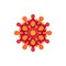 Red and orange virus flat icon. SARS-CoV-2 novel coronavirus vector illustration