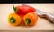 Red, orange and yellow baby pepper/capsicum