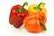 Red, orange and yellow paprika(capsicum)