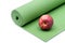 Red Organic Gala  Apple on Green Yoga Mat