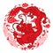 Red oriental chinese dragon