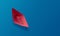 Red Origami Paper Boat on Blue Background