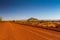 Red outback road in australia