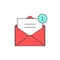 Red outline email notification icon