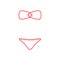 Red outline swimming suit