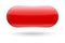 Red oval glass button. Vector 3d illustration