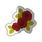 red oval roses with leaves icon